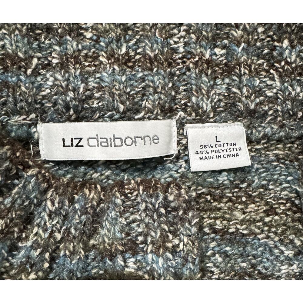 Liz Claiborne Button Up Short Sleeve Knit Sweater Multicolor Color Size L - Picture 7 of 8